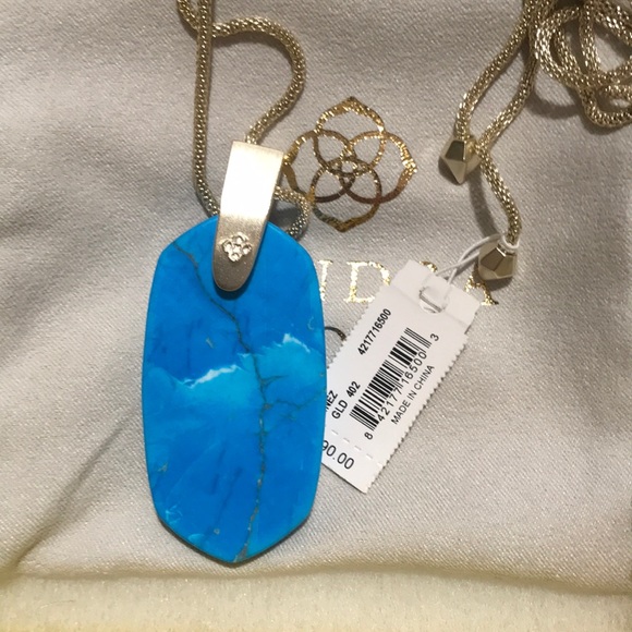 💙NWT KENDRA SCOTT AQUA PENDANT NECKLACE💙 - Picture 3 of 5